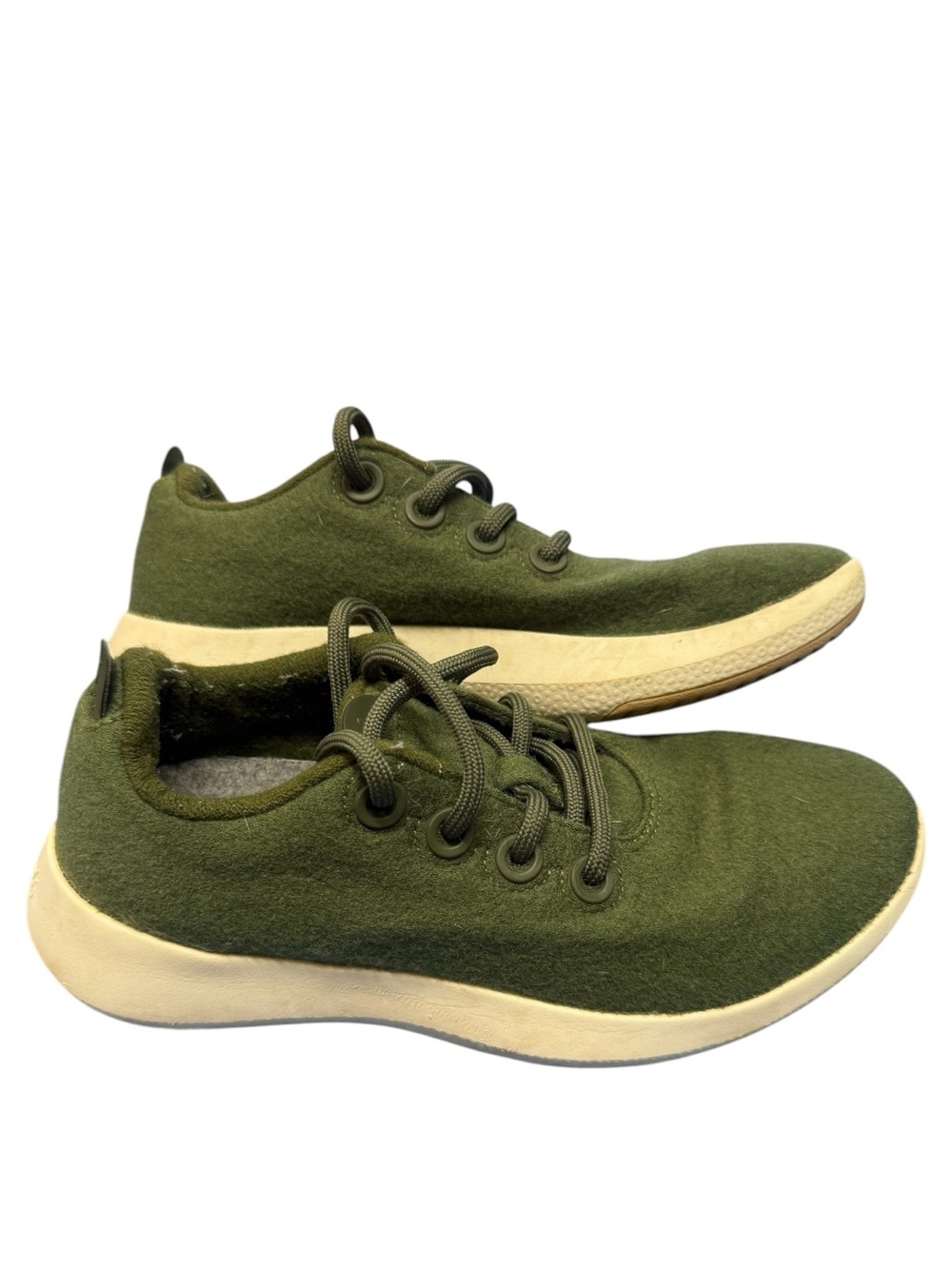 allbirds Wool Sneaker in Olive Green with Cream Sole Size 8 - Picture 4 of 7